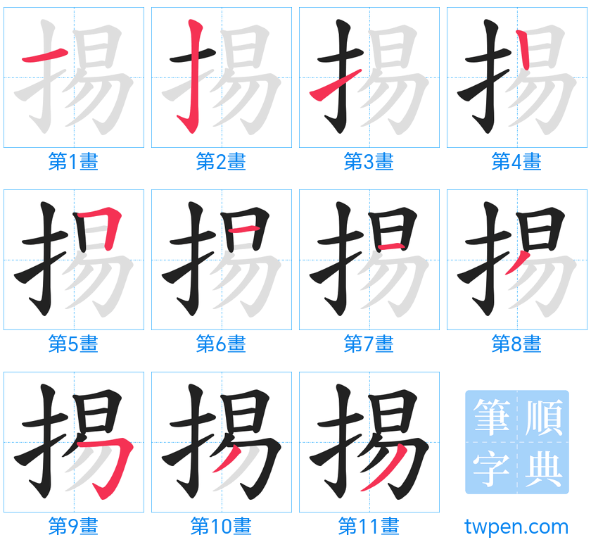 “「掦」的筆畫”