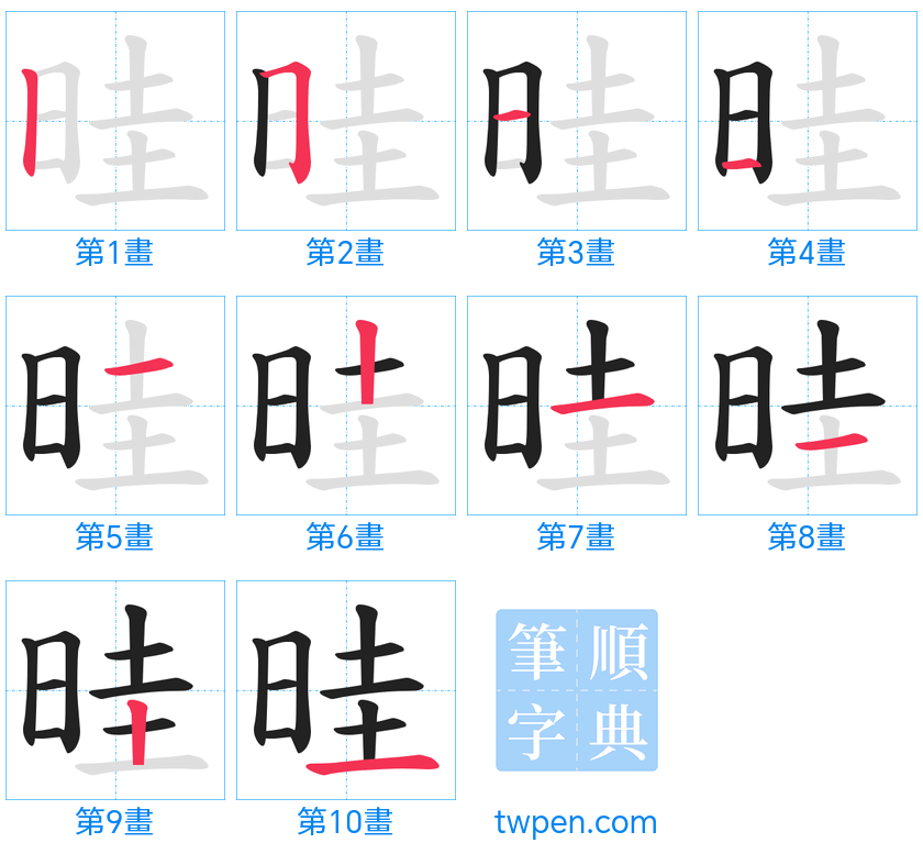 “「晆」的筆畫”
