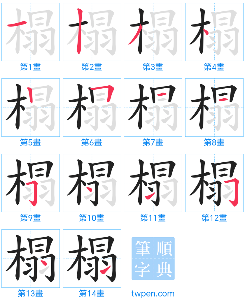 “「榻」的筆畫”