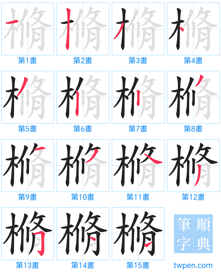 “「樇」的筆畫”
