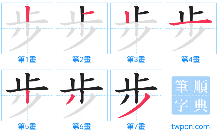 “「步」的筆畫”