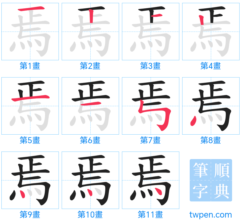 “「焉」的筆畫”