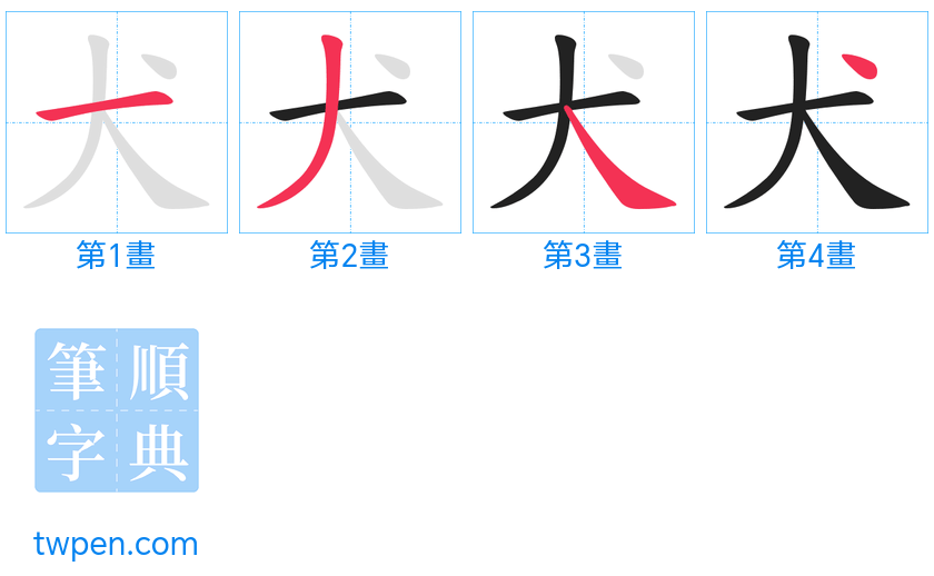 “「犬」的筆畫”