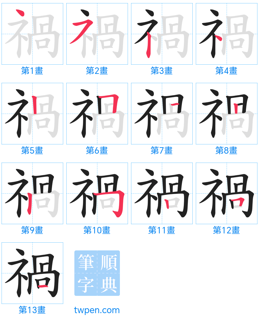 “「禍」的筆畫”