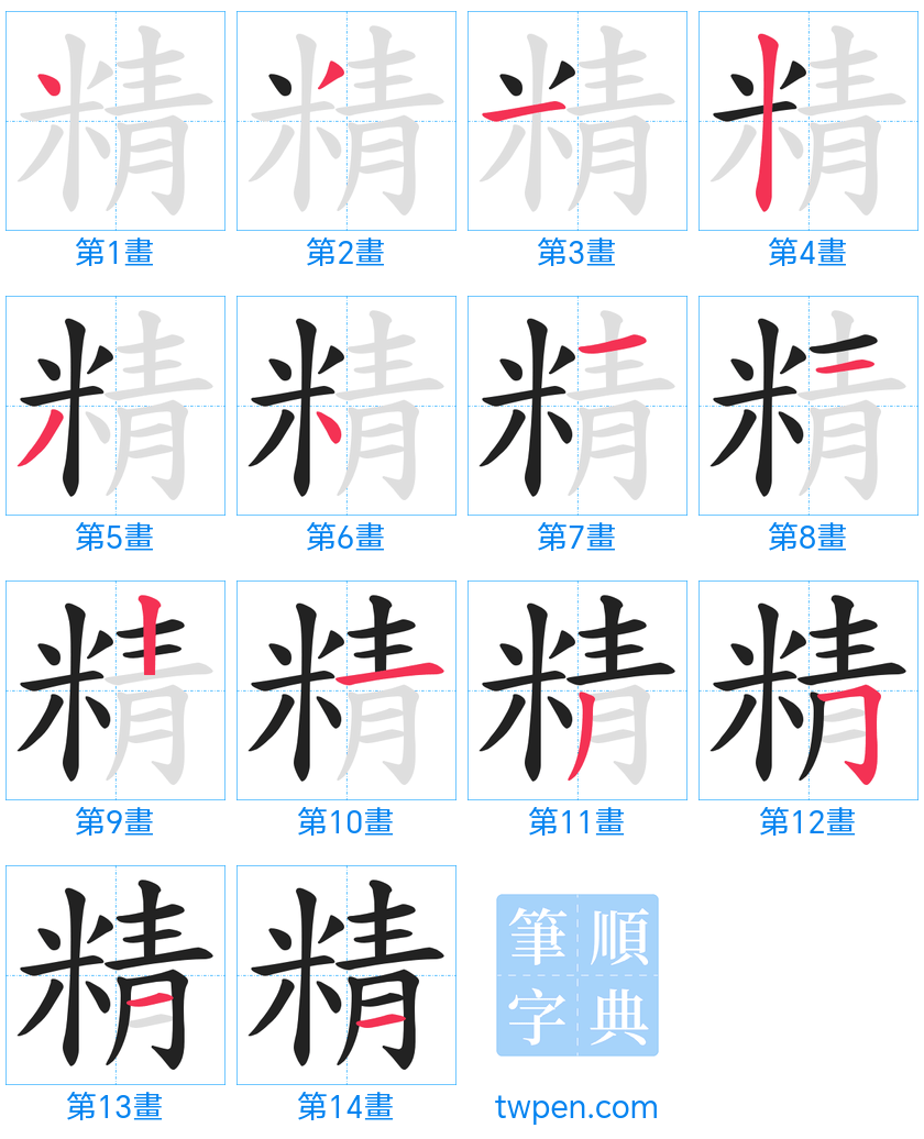 “「精」的筆畫”