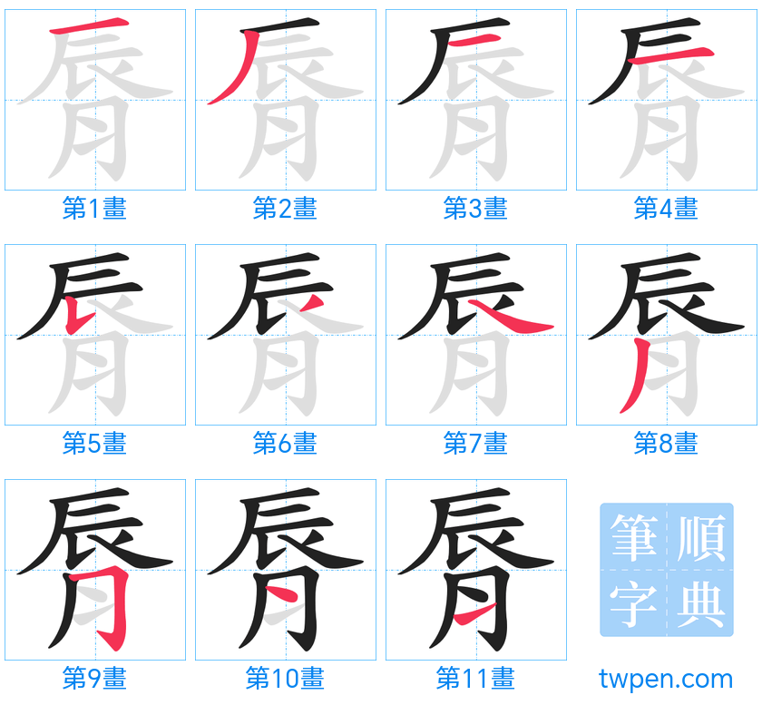 “「脣」的筆畫”