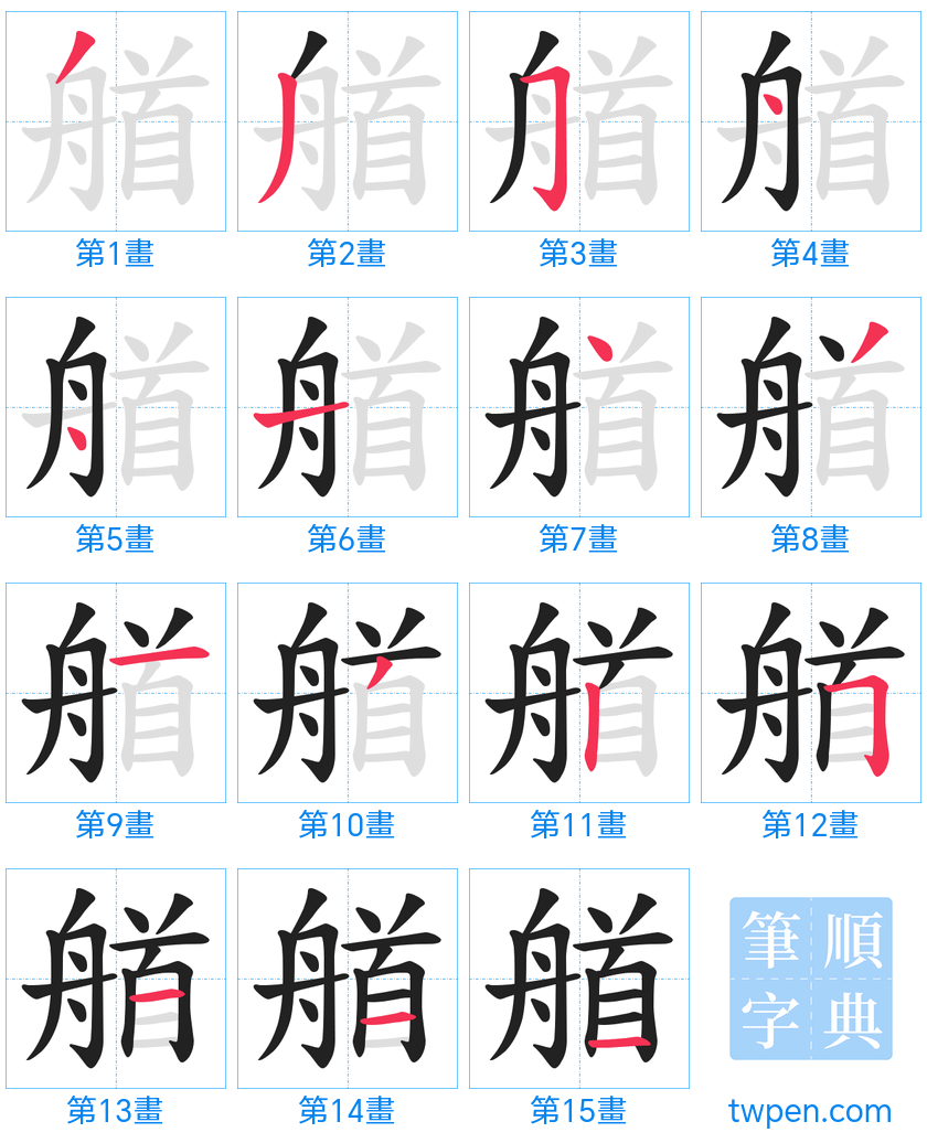 “「艏」的筆畫”