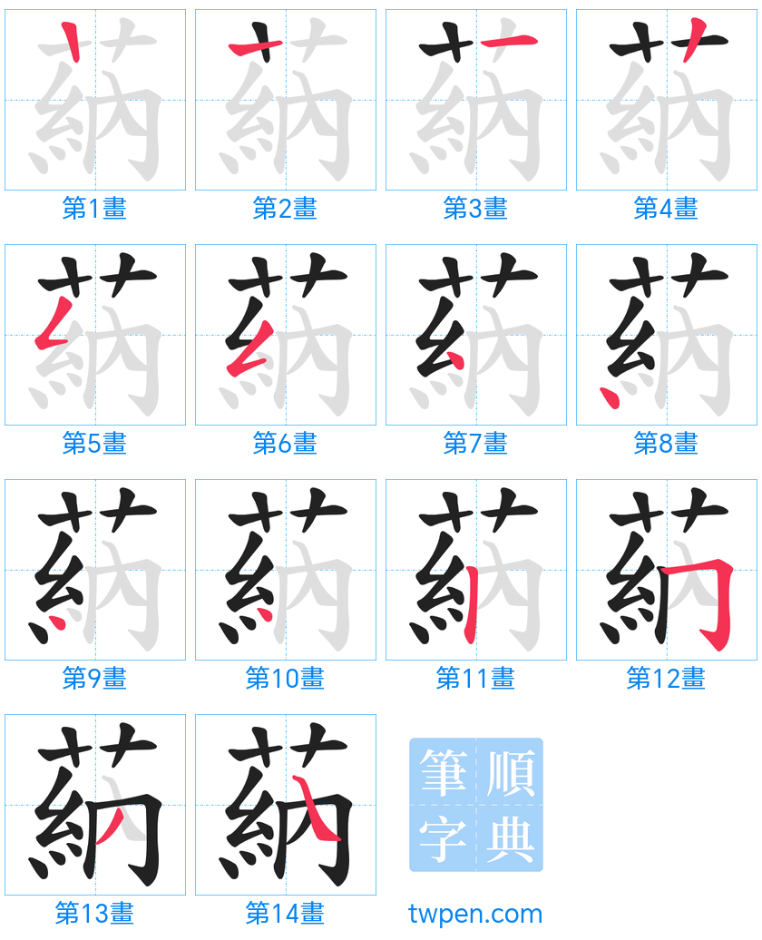 “「蒳」的筆畫”