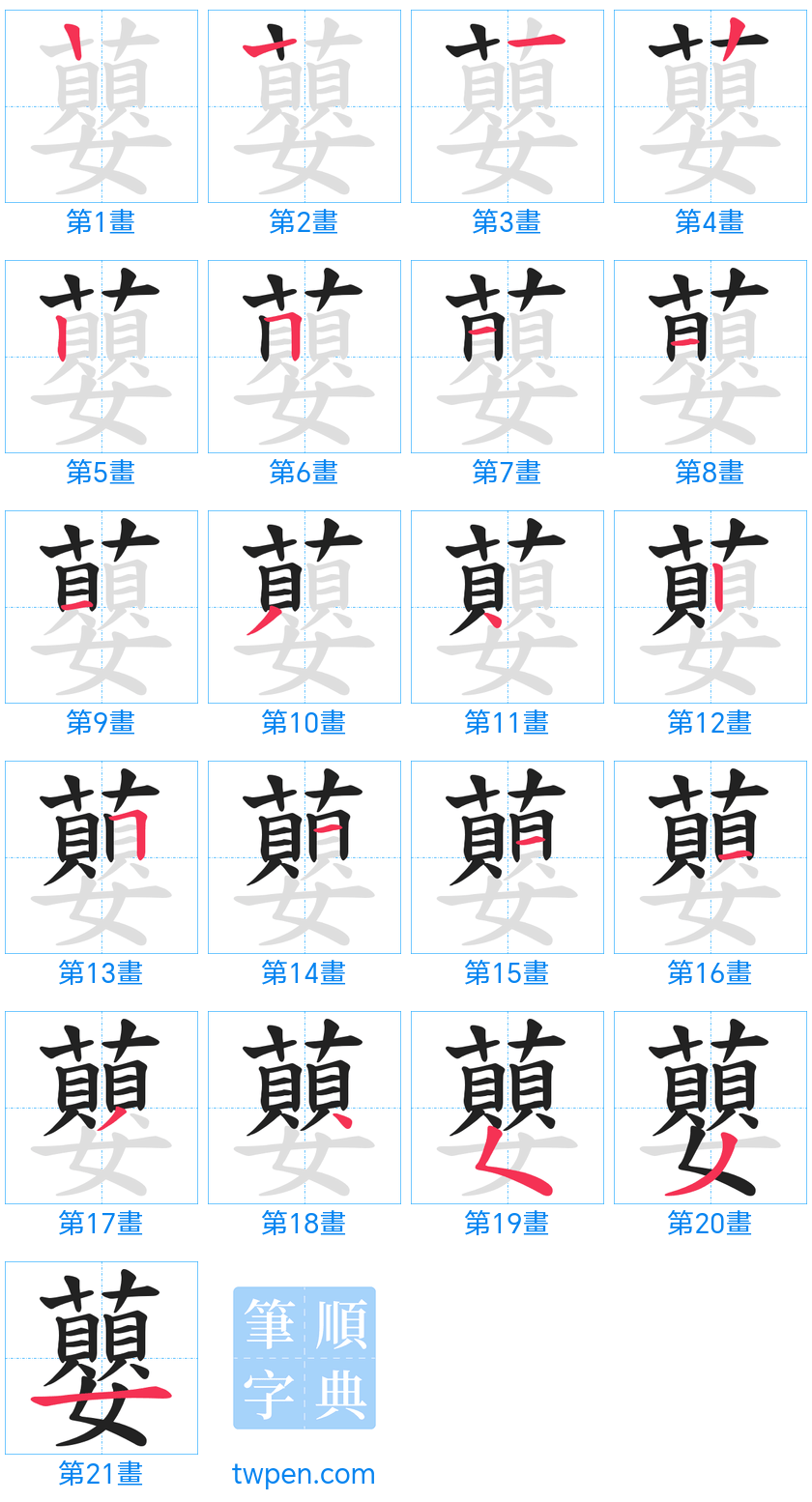 “「蘡」的筆畫”