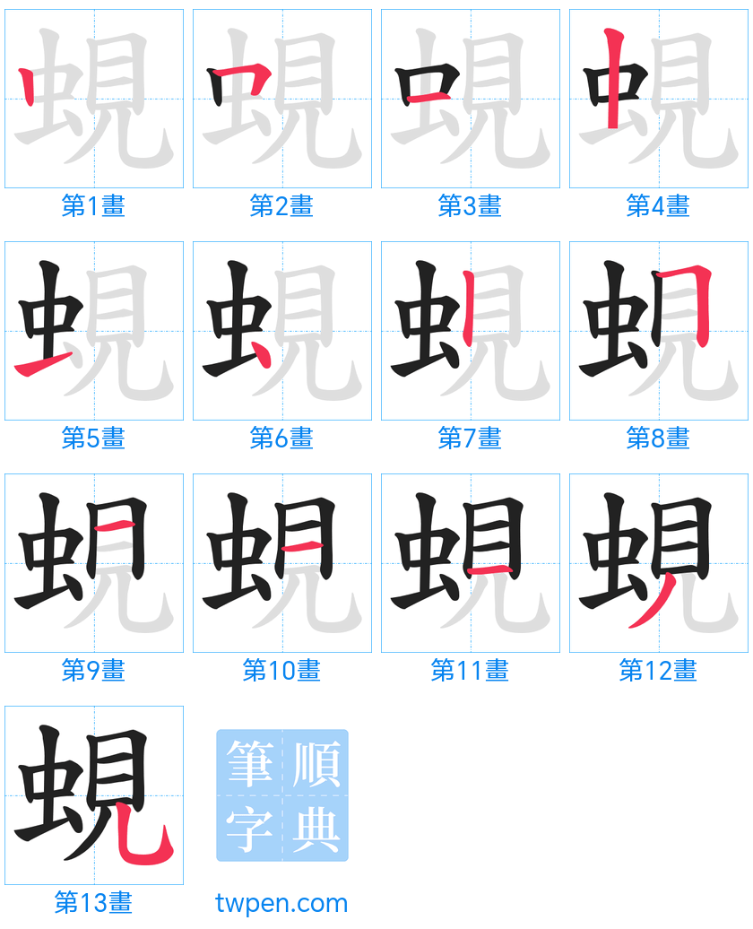 “「蜆」的筆畫”