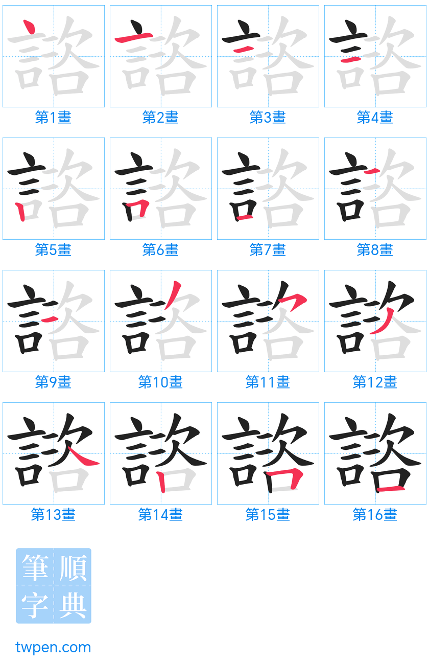 “「諮」的筆畫”