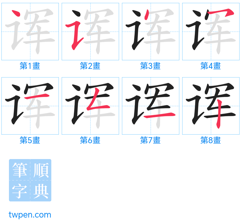 “「诨」的筆畫”