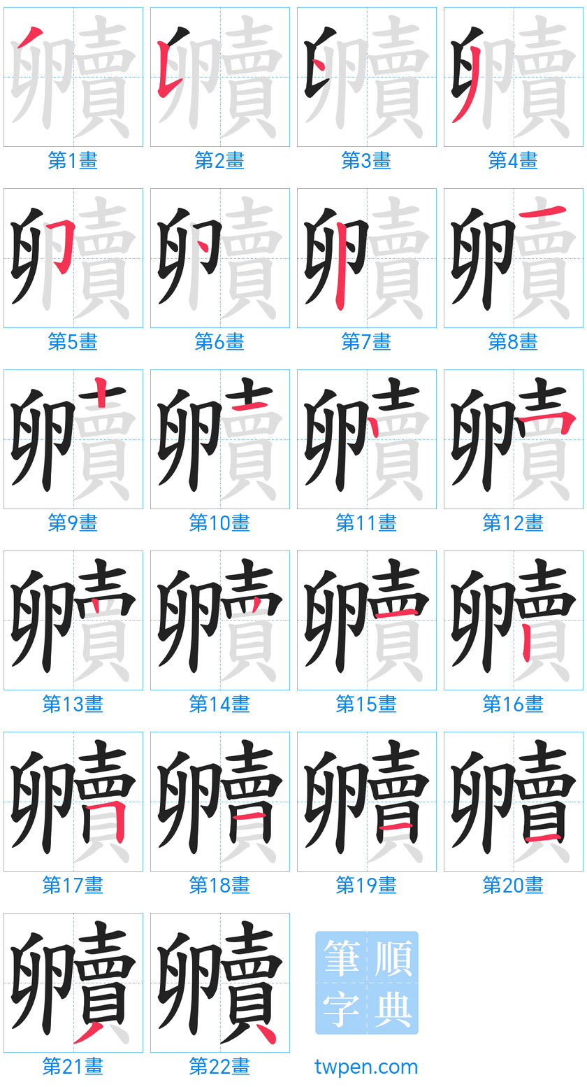 “「贕」的筆畫”