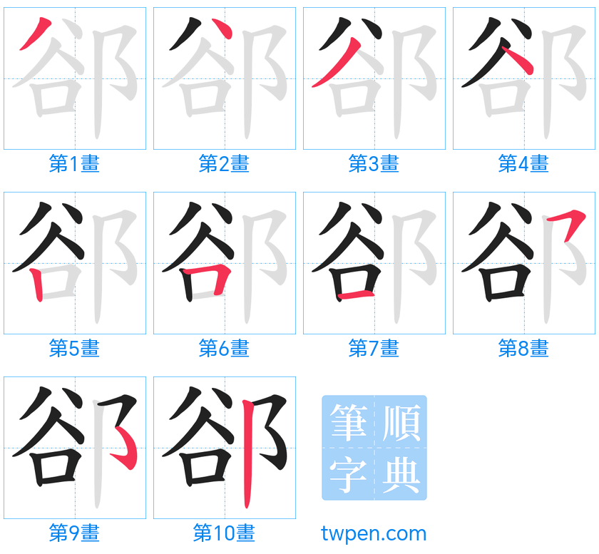 “「郤」的筆畫”