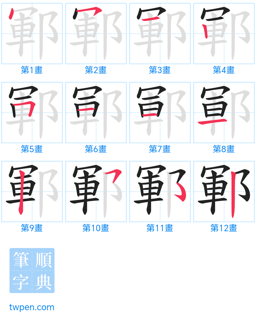 “「鄆」的筆畫”