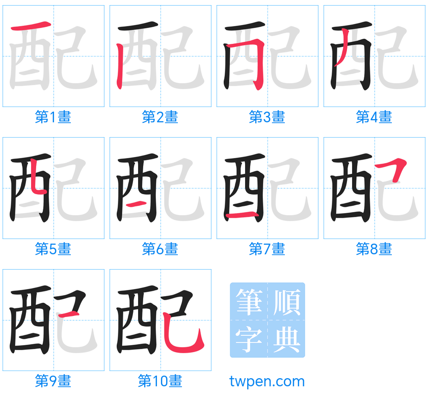 “「配」的筆畫”