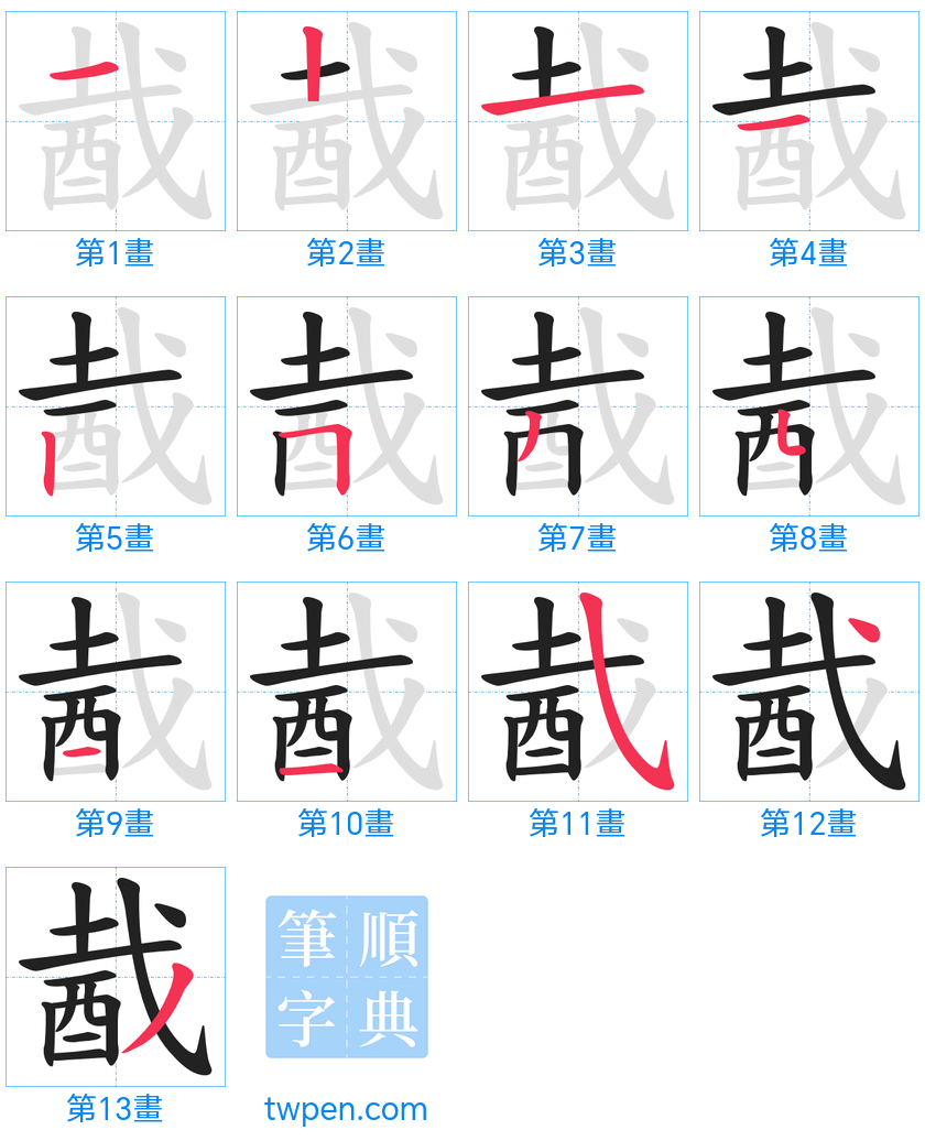 “「酨」的筆畫”