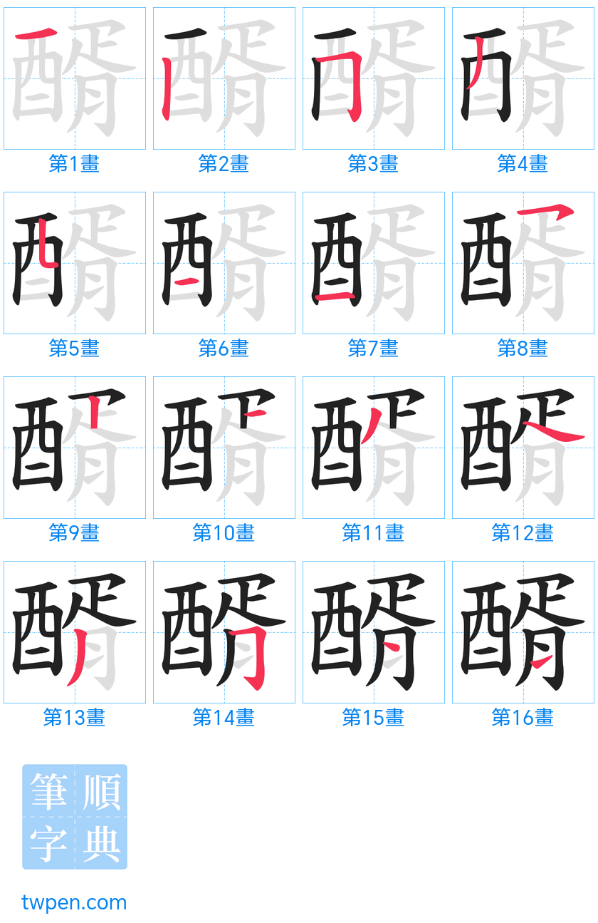 “「醑」的筆畫”