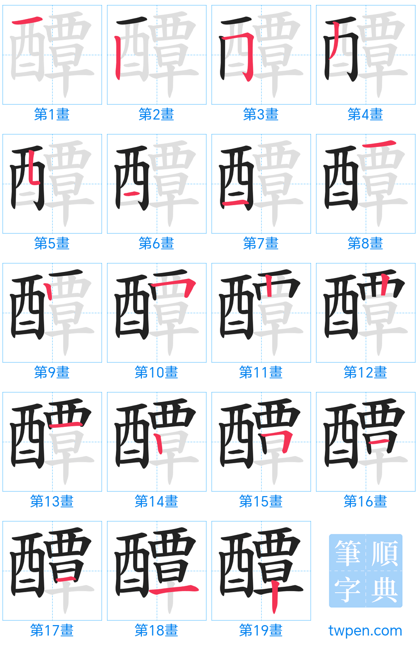 “「醰」的筆畫”