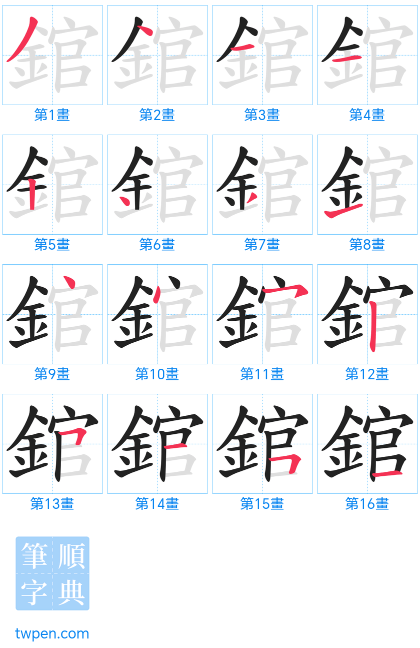 “「錧」的筆畫”