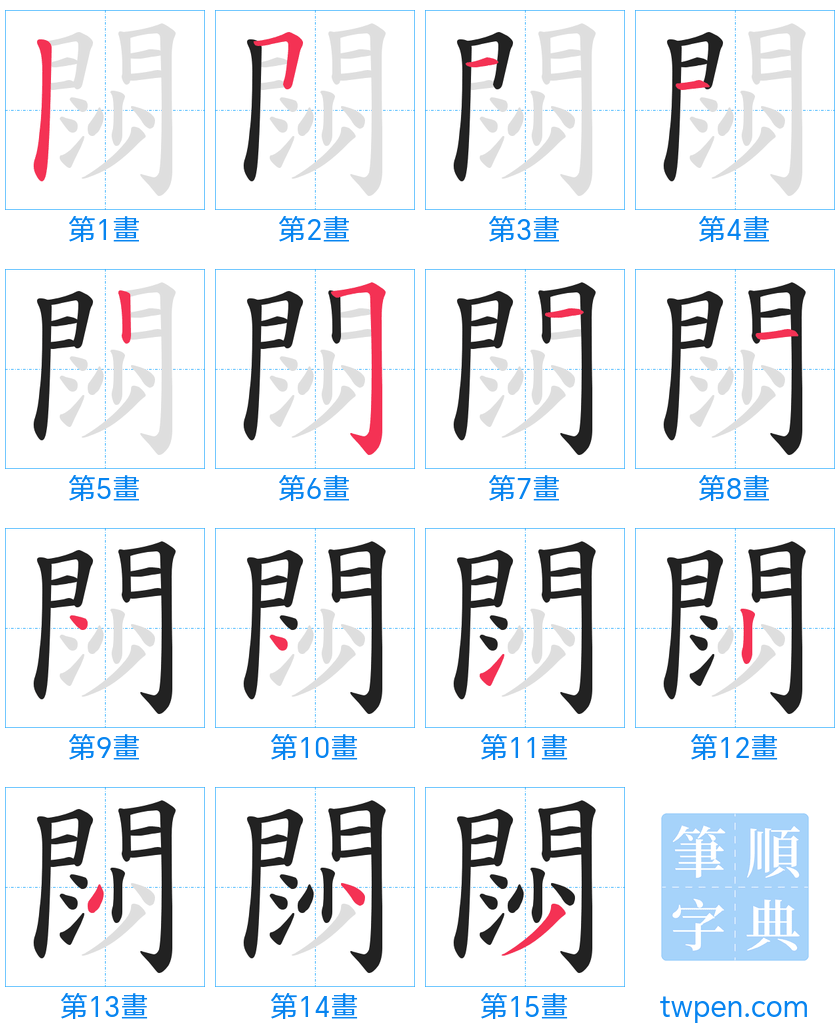 “「閯」的筆畫”