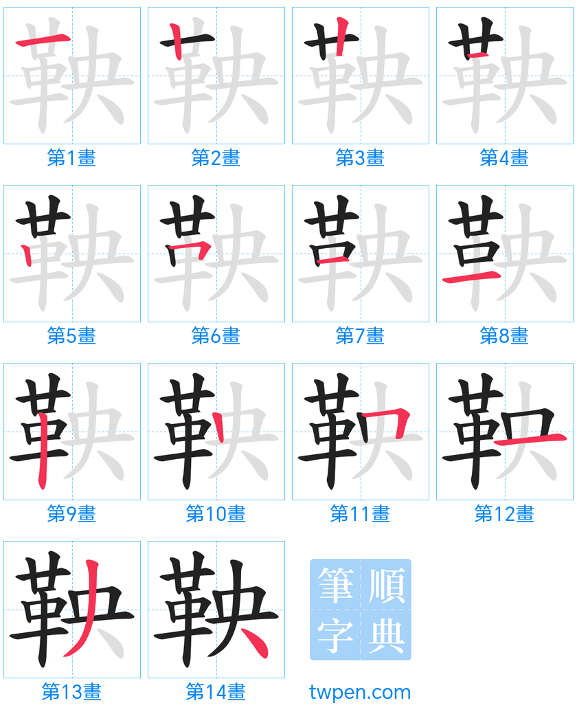“「鞅」的筆畫”