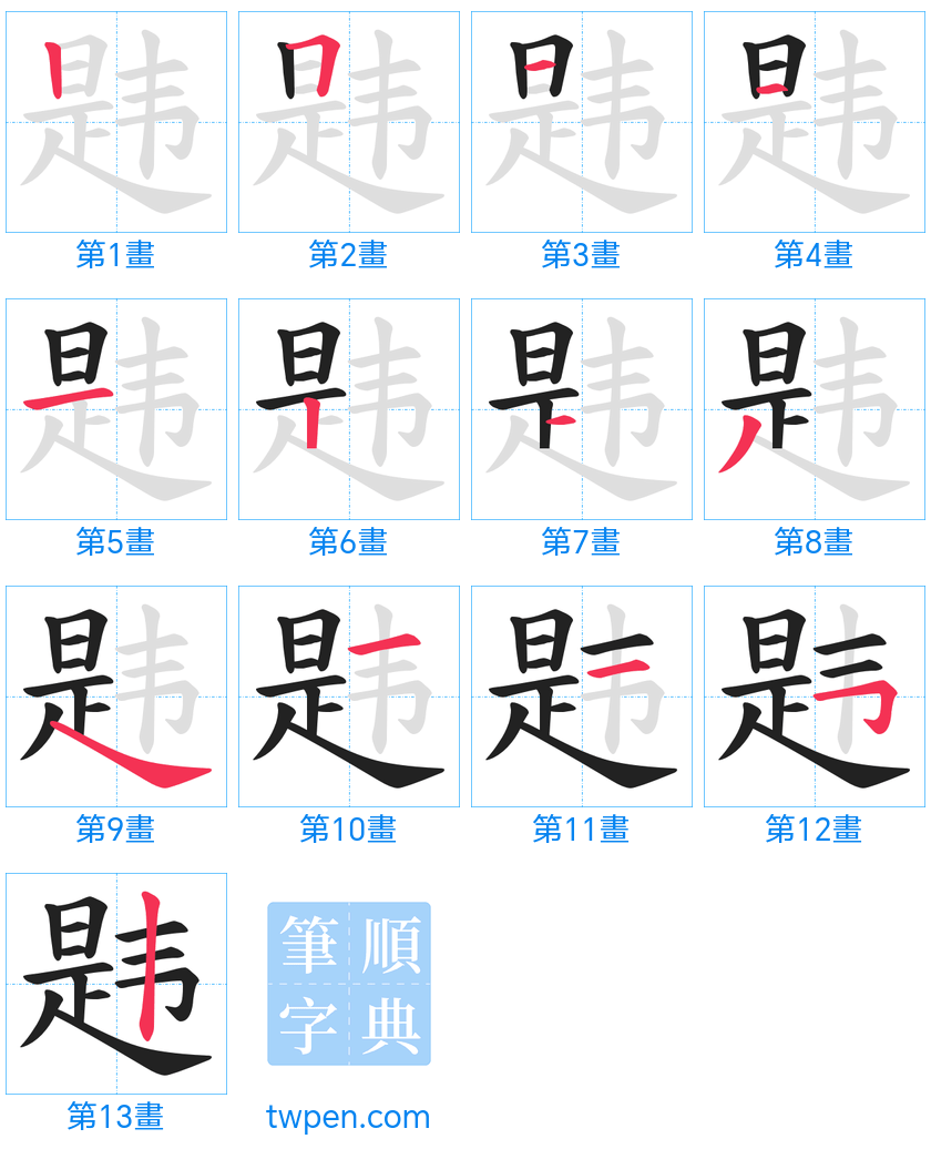 “「韪」的筆畫”