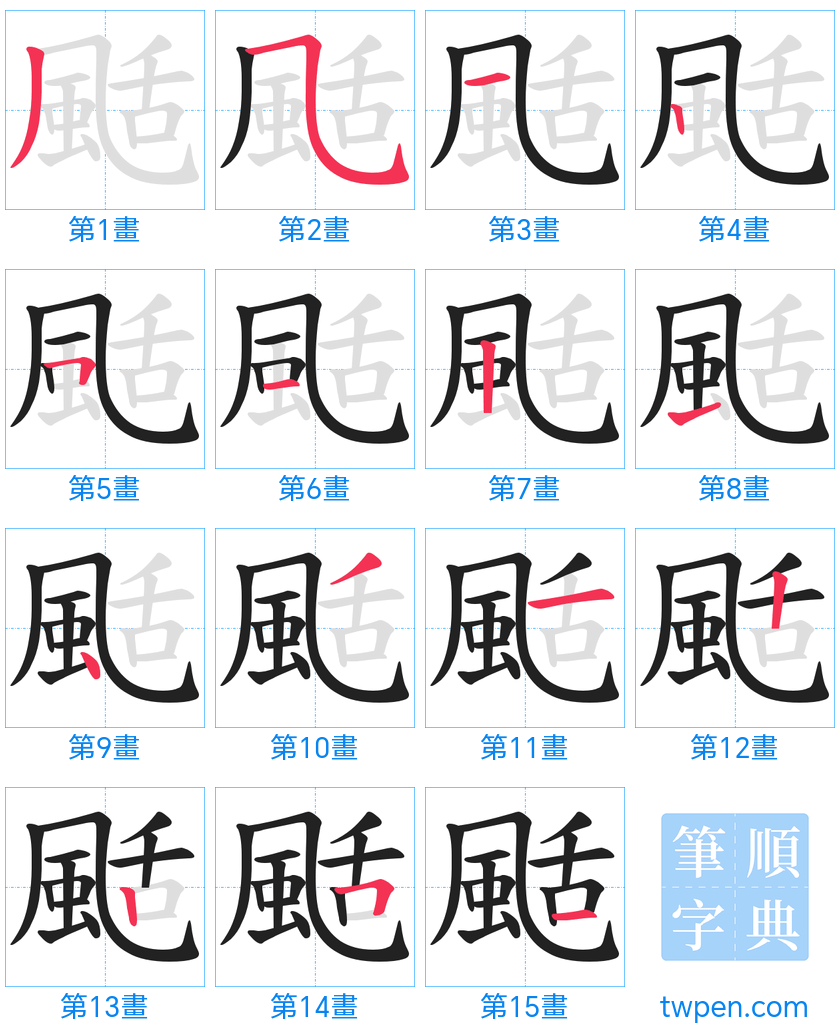 “「颳」的筆畫”