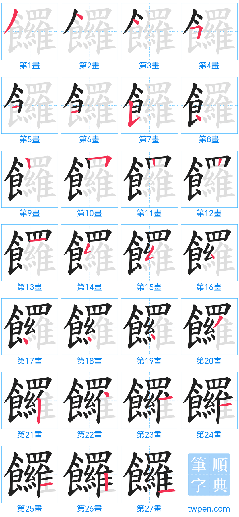 “「饠」的筆畫”