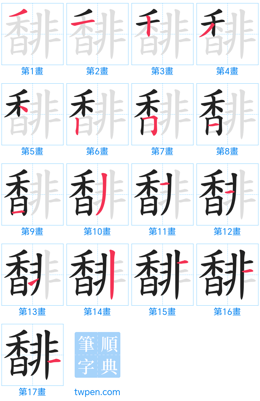 “「馡」的筆畫”