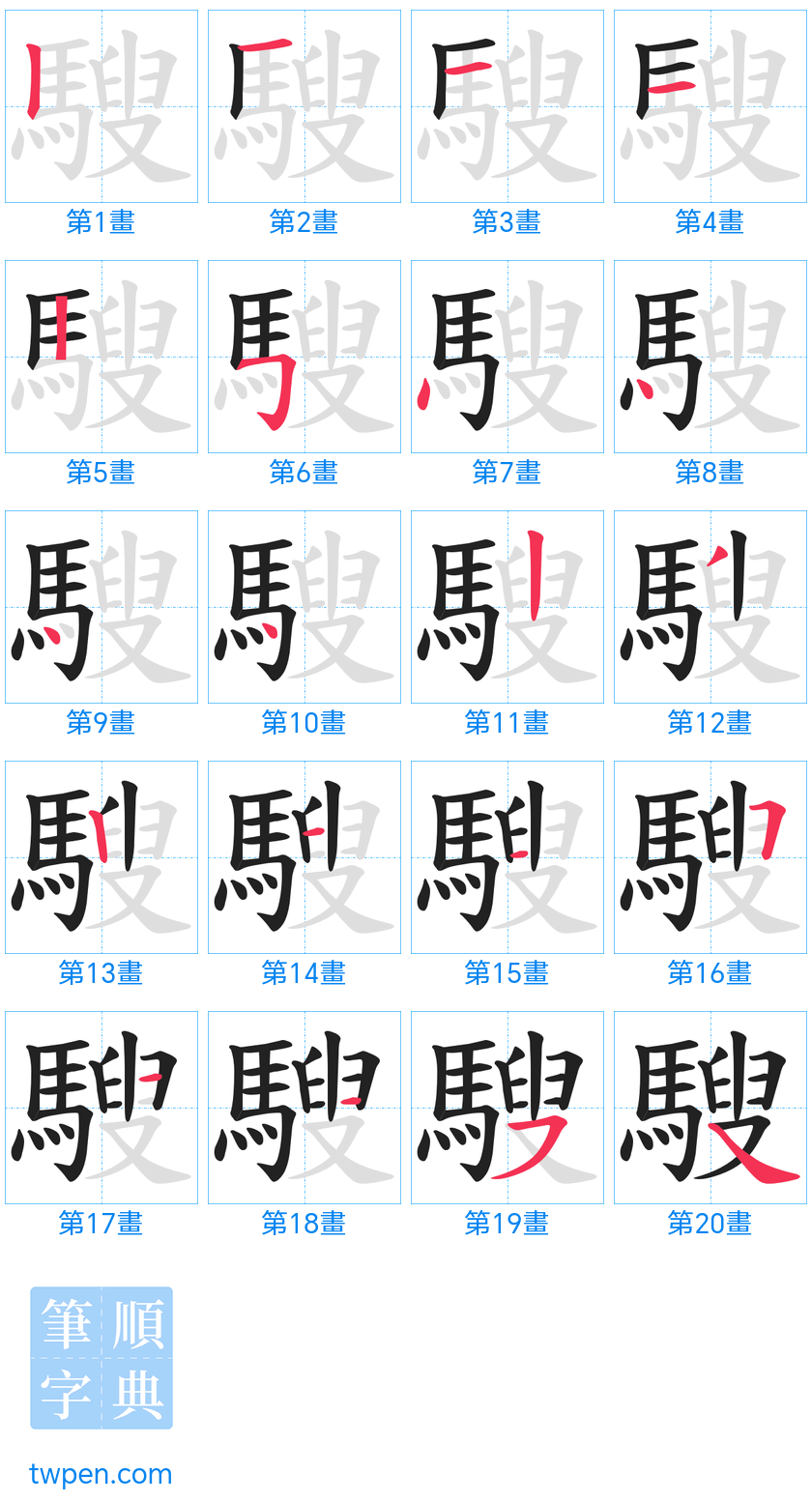 “「騪」的筆畫”