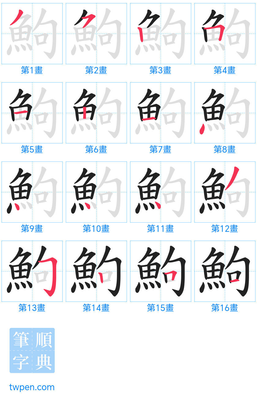 “「鮈」的筆畫”