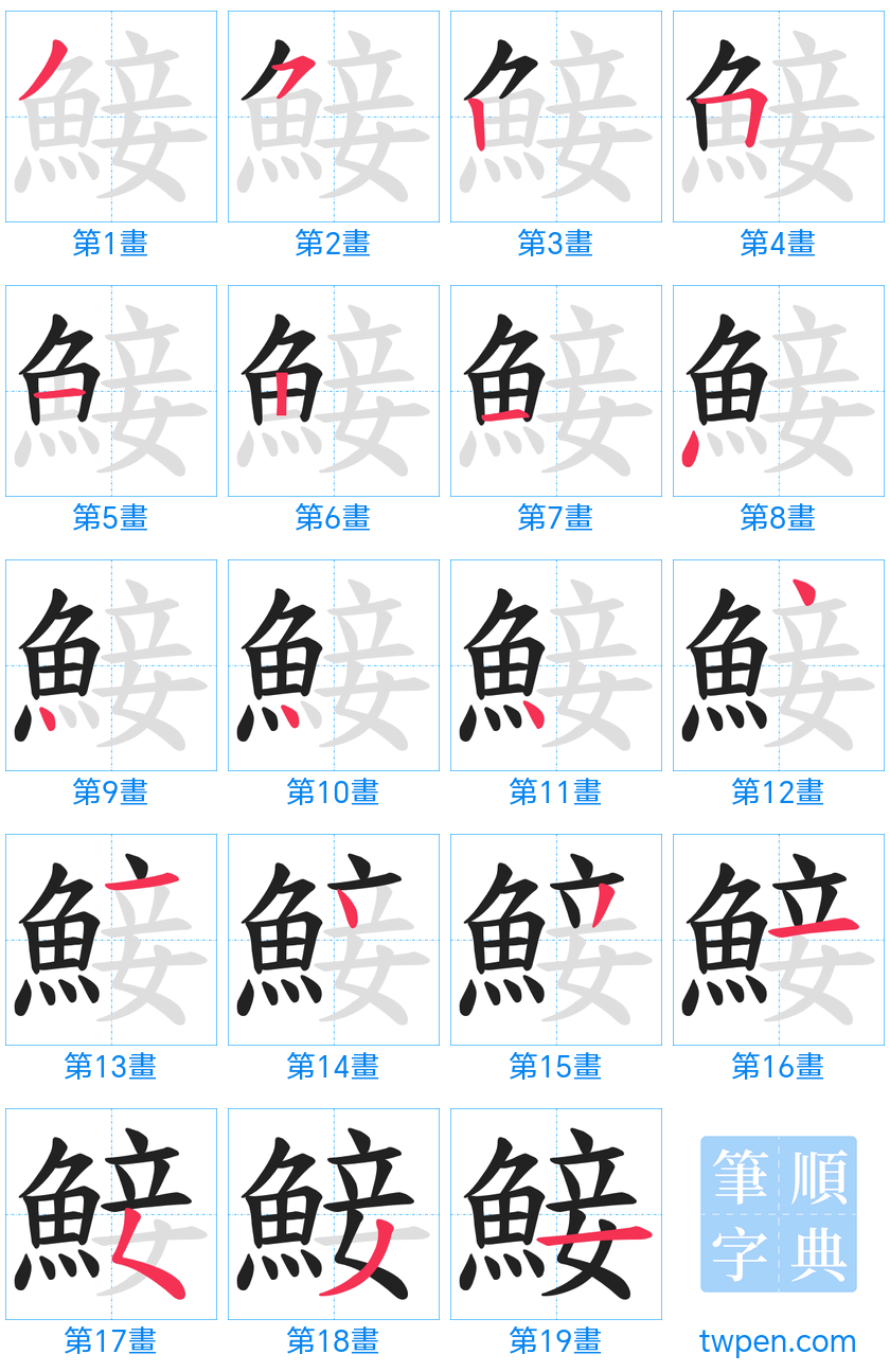 “「鯜」的筆畫”