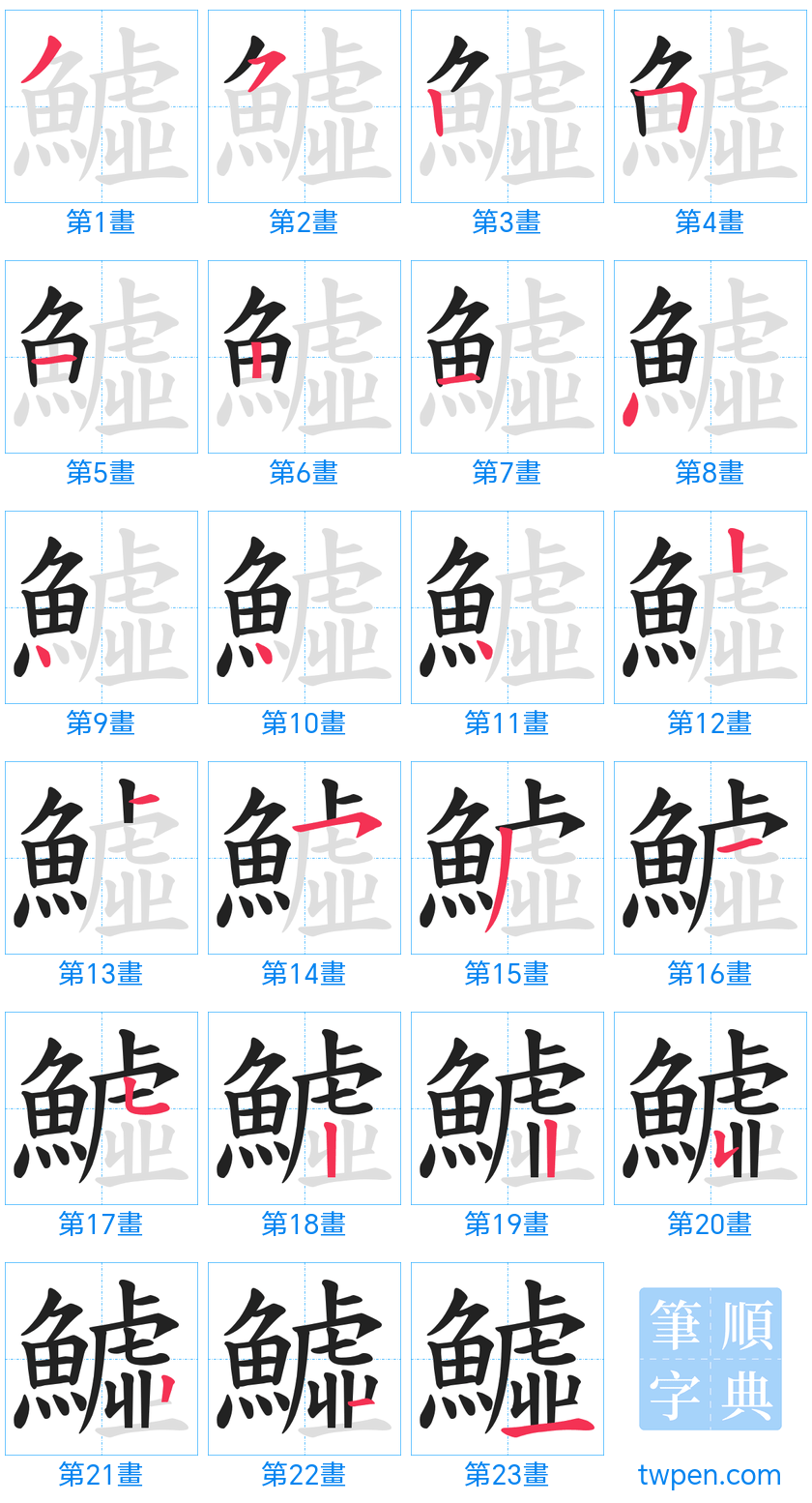 “「鱋」的筆畫”